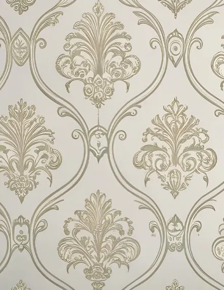 Cream and gold classic damask wallpaper pattern