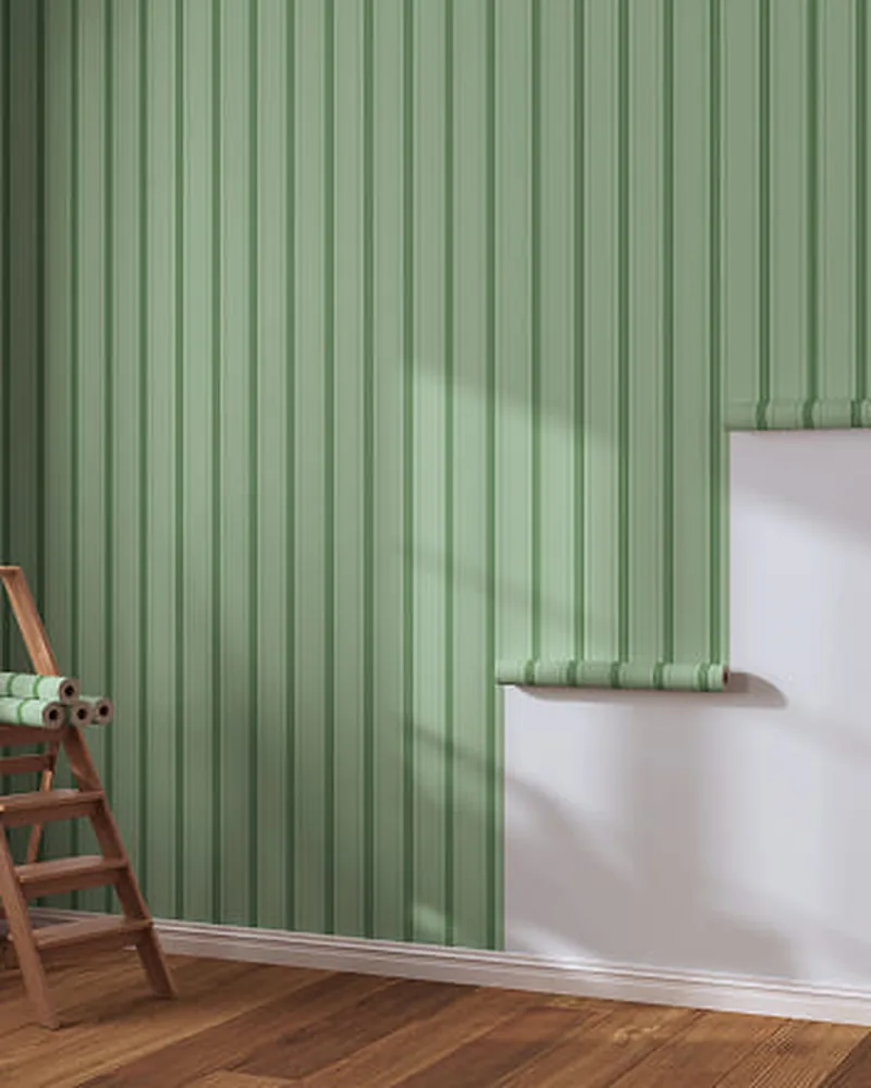 Wall prepared and panelling fitted before the finish coat in a Massachusetts home